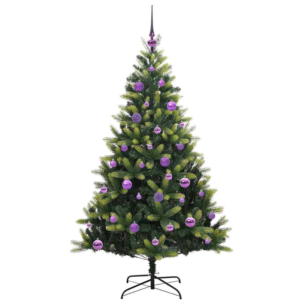 vidaXL Künstlicher geflammter Weihnachtsbaum 150 LEDs Grün 150 cm