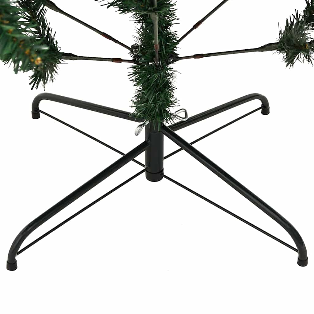 vidaXL Künstlicher geflammter Weihnachtsbaum 150 LEDs Grün 150 cm