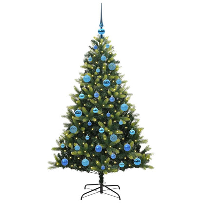 Künstlicher geflammter Weihnachtsbaum 150 LEDs Grün 150 cm