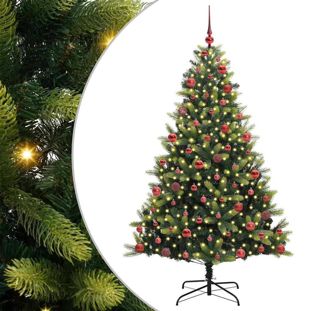 vidaXL Künstlicher Klapp-Weihnachtsbaum mit 300 LEDs Grün 180 cm