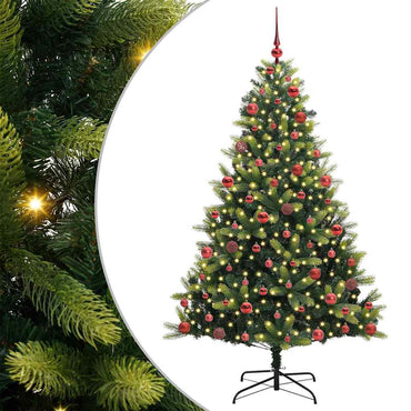 vidaXL Künstlicher Klapp-Weihnachtsbaum mit 300 LEDs Grün 180 cm