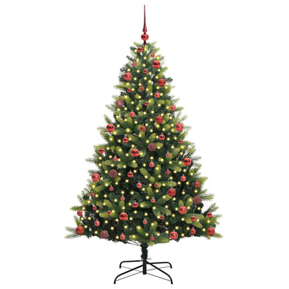 vidaXL Künstlicher Klapp-Weihnachtsbaum mit 300 LEDs Grün 180 cm