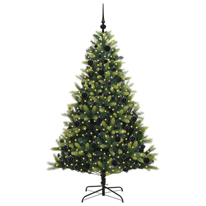 Künstlicher Klapp-Weihnachtsbaum mit 300 LEDs Grün 180 cm
