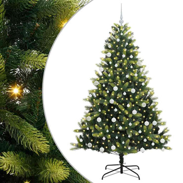 vidaXL Künstlicher Klapp-Weihnachtsbaum mit 300 LEDs Grün 180 cm
