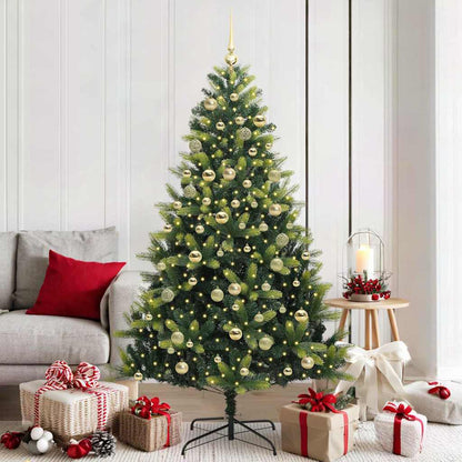 vidaXL Künstlicher Klapp-Weihnachtsbaum mit 300 LEDs Grün 180 cm
