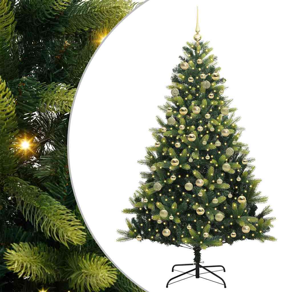 vidaXL Künstlicher Klapp-Weihnachtsbaum mit 300 LEDs Grün 180 cm