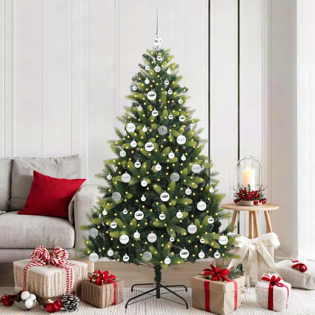 vidaXL Künstlicher Klapp-Weihnachtsbaum mit 300 LEDs Grün 180 cm