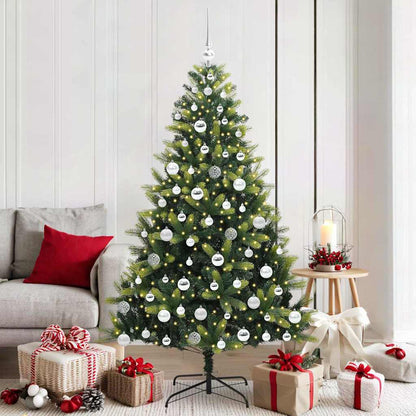 vidaXL Künstlicher Klapp-Weihnachtsbaum mit 300 LEDs Grün 180 cm