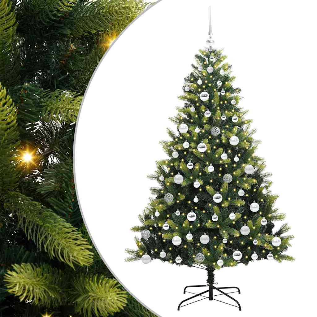 vidaXL Künstlicher Klapp-Weihnachtsbaum mit 300 LEDs Grün 180 cm