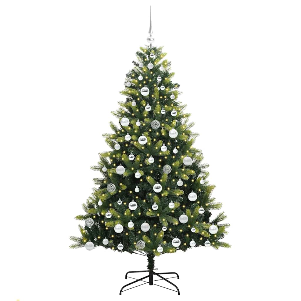 vidaXL Künstlicher Klapp-Weihnachtsbaum mit 300 LEDs Grün 180 cm