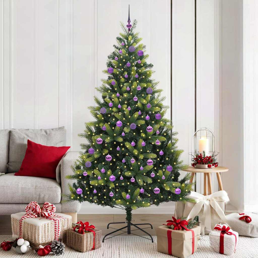 vidaXL Künstlicher Klapp-Weihnachtsbaum mit 300 LEDs Grün 180 cm