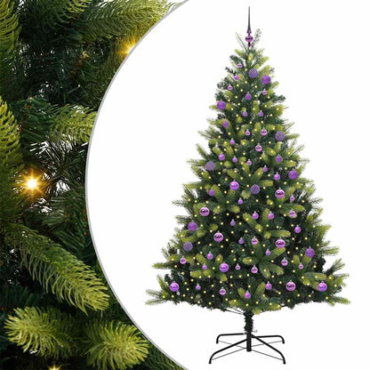 vidaXL Künstlicher Klapp-Weihnachtsbaum mit 300 LEDs Grün 180 cm
