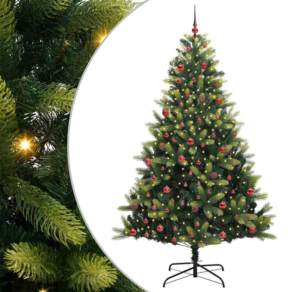 Künstlicher Klapp-Weihnachtsbaum mit 300 LEDs Grün 210 cm