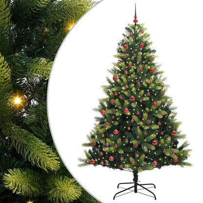 Künstlicher Klapp-Weihnachtsbaum mit 300 LEDs Grün 210 cm