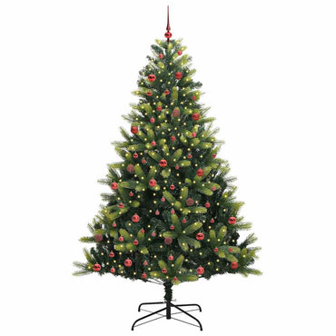 vidaXL Künstlicher Klapp-Weihnachtsbaum mit 300 LEDs Grün 210 cm