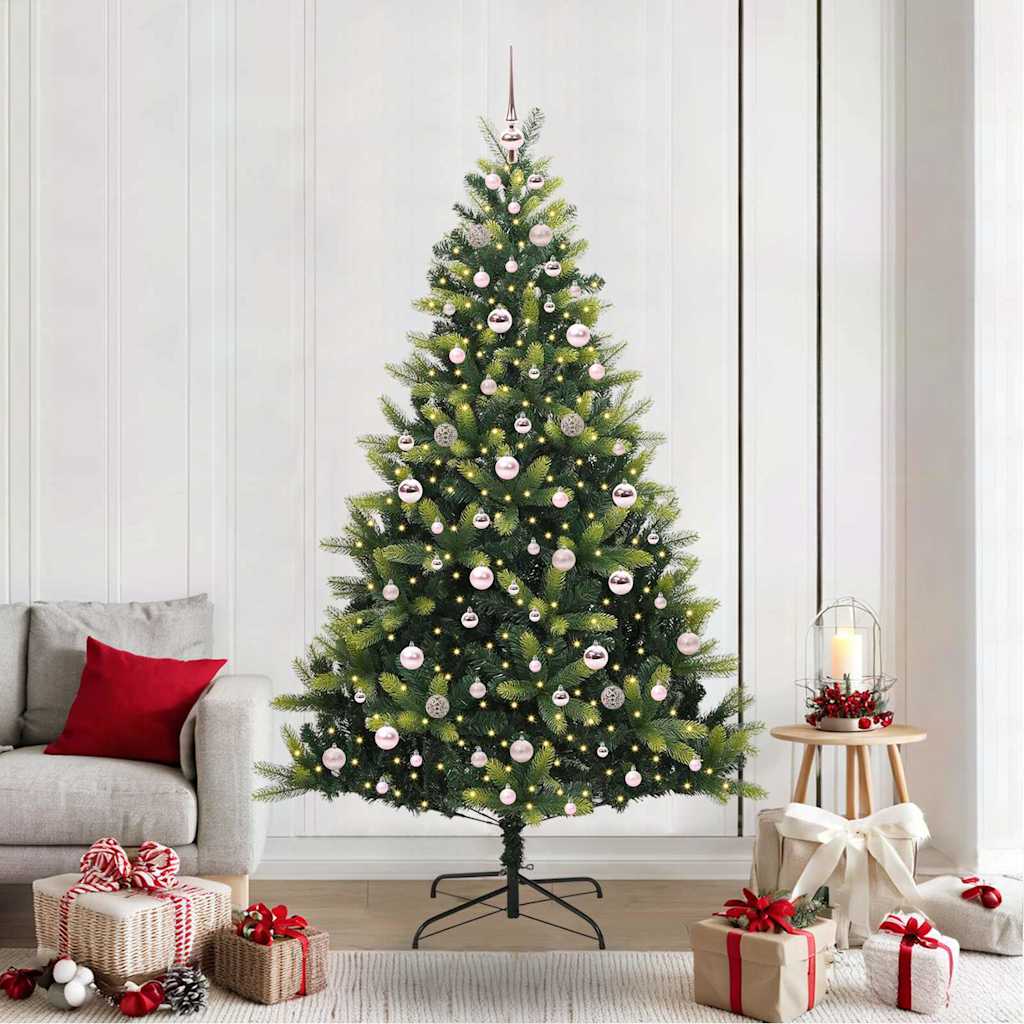 vidaXL Künstlicher Klapp-Weihnachtsbaum mit 300 LEDs Grün 210 cm