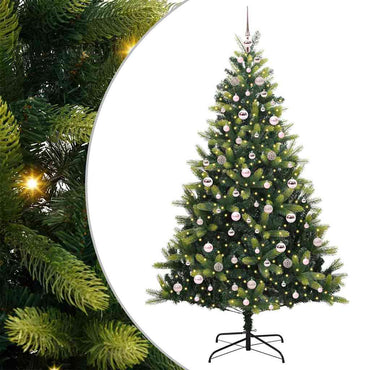 vidaXL Künstlicher Klapp-Weihnachtsbaum mit 300 LEDs Grün 210 cm