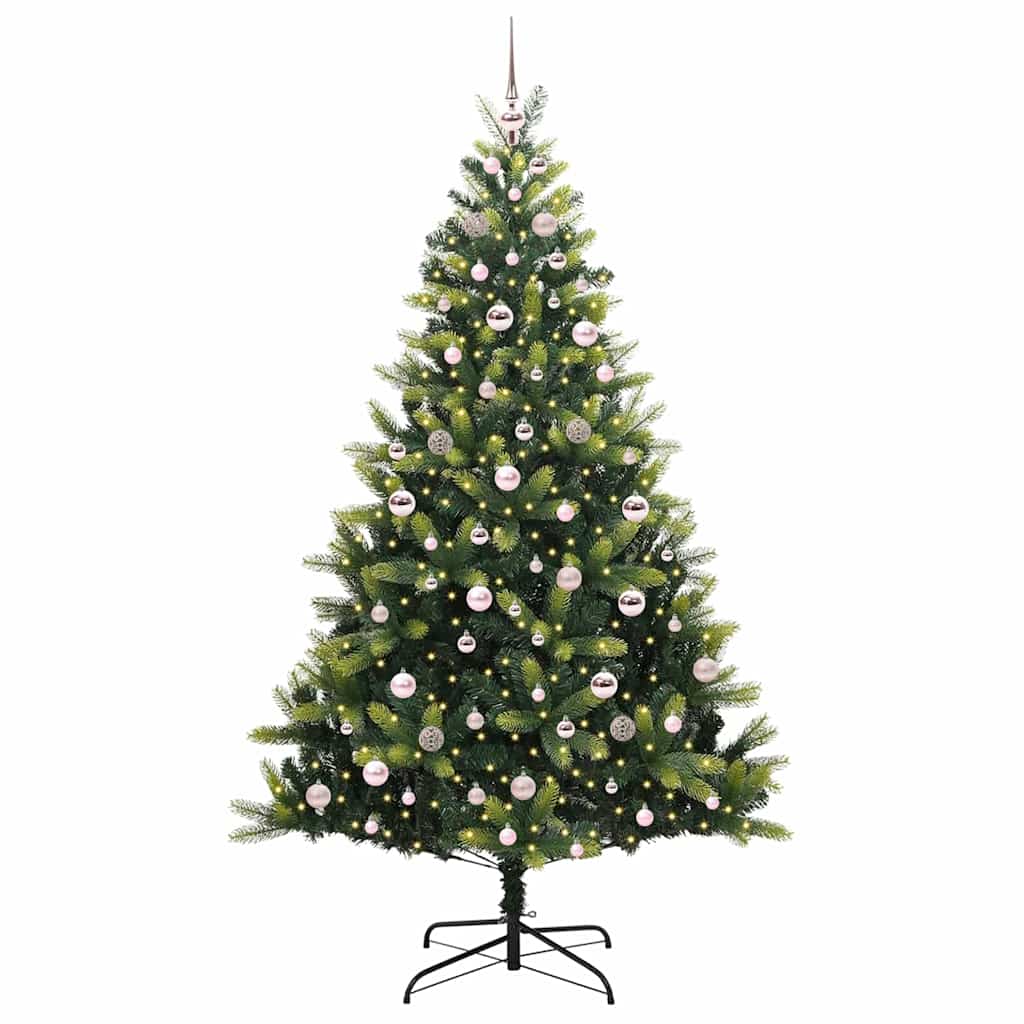 vidaXL Künstlicher Klapp-Weihnachtsbaum mit 300 LEDs Grün 210 cm