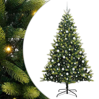 Künstlicher Klapp-Weihnachtsbaum mit 300 LEDs Grün 210 cm