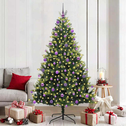 vidaXL Künstlicher Klapp-Weihnachtsbaum mit 300 LEDs Grün 210 cm