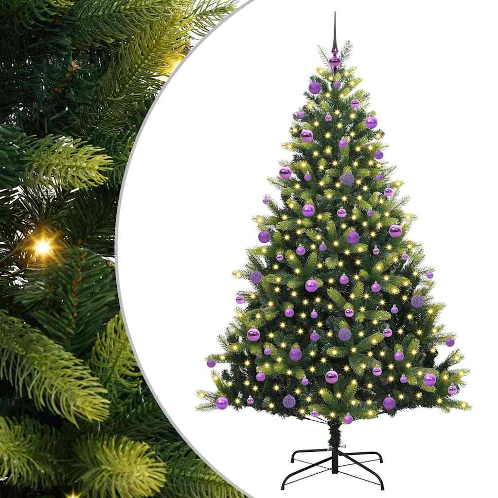 vidaXL Künstlicher Klapp-Weihnachtsbaum mit 300 LEDs Grün 210 cm