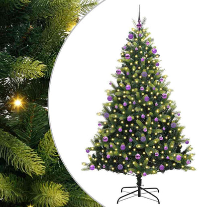 vidaXL Künstlicher Klapp-Weihnachtsbaum mit 300 LEDs Grün 210 cm