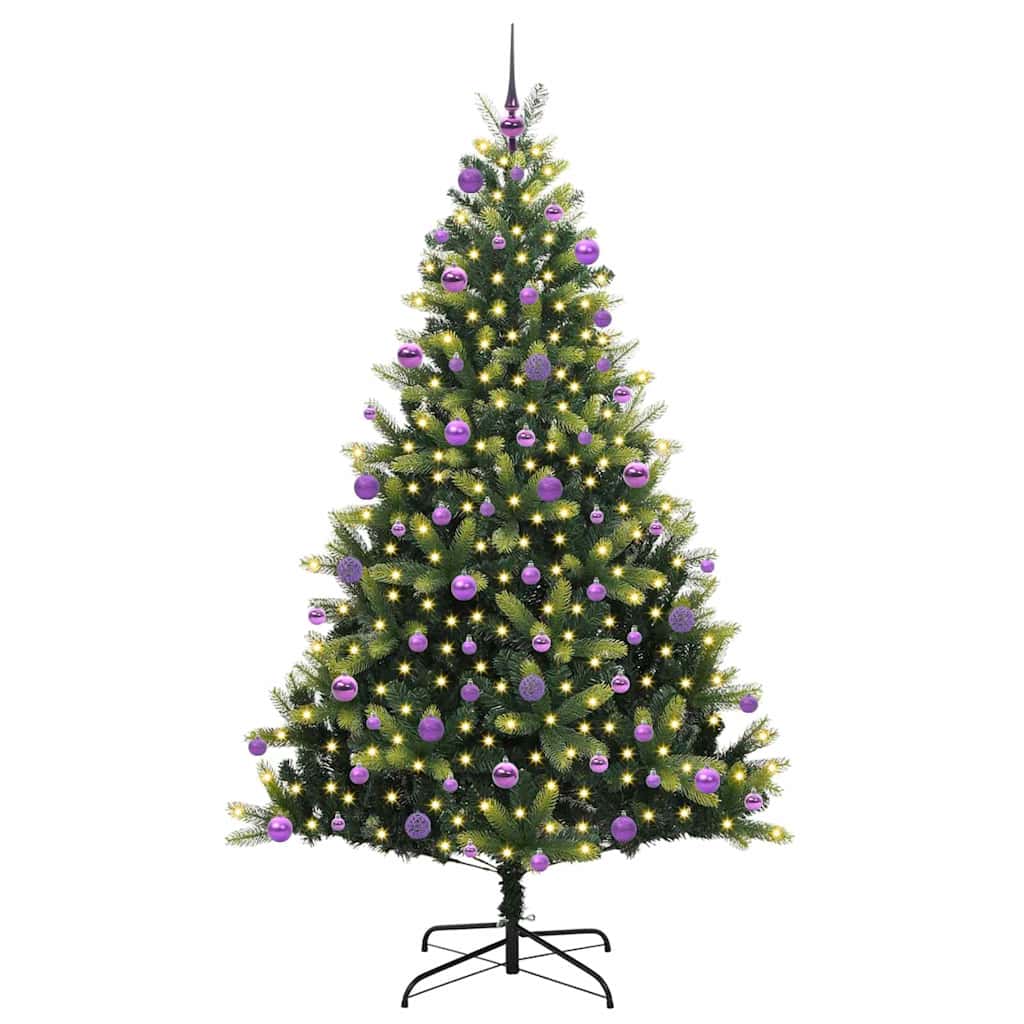 vidaXL Künstlicher Klapp-Weihnachtsbaum mit 300 LEDs Grün 210 cm