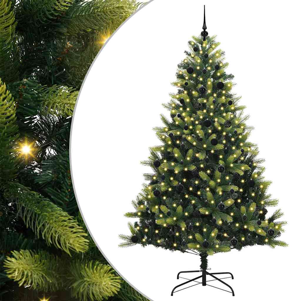 Künstlicher Klapp-Weihnachtsbaum mit 300 LEDs Grün 240 cm