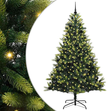 vidaXL Künstlicher Klapp-Weihnachtsbaum mit 300 LEDs Grün 240 cm