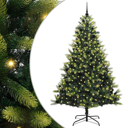 Künstlicher Klapp-Weihnachtsbaum mit 300 LEDs Grün 240 cm
