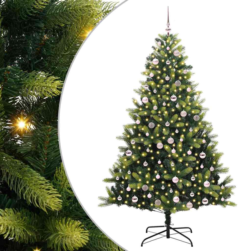 Künstlicher Klapp-Weihnachtsbaum mit 300 LEDs Grün 240 cm