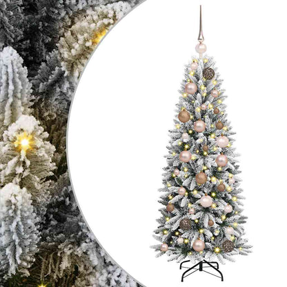 vidaXL Künstlicher Weihnachtsbaum mit 150 LEDs mit Ständer Weiß 120 cm