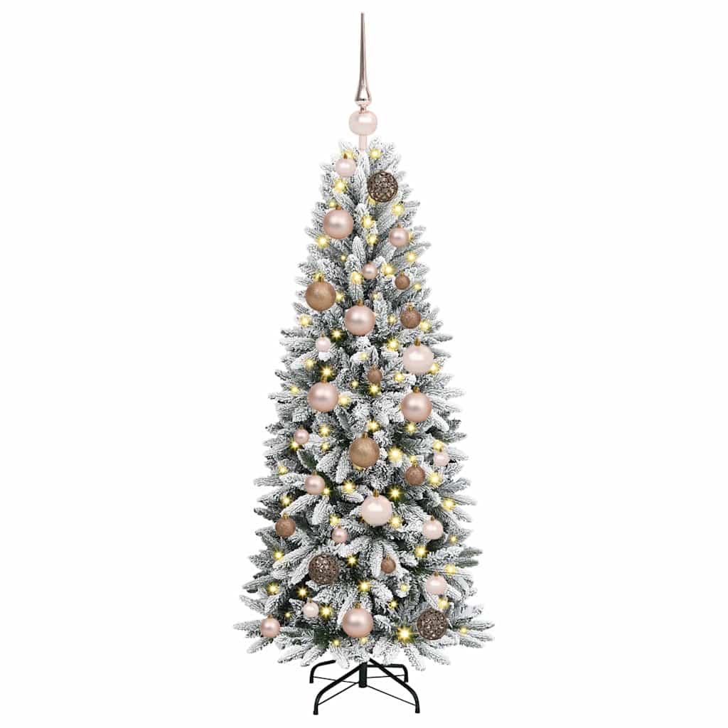 vidaXL Künstlicher Weihnachtsbaum mit 150 LEDs mit Ständer Weiß 120 cm