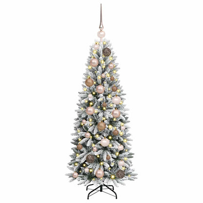 vidaXL Künstlicher Weihnachtsbaum mit 150 LEDs mit Ständer Weiß 120 cm