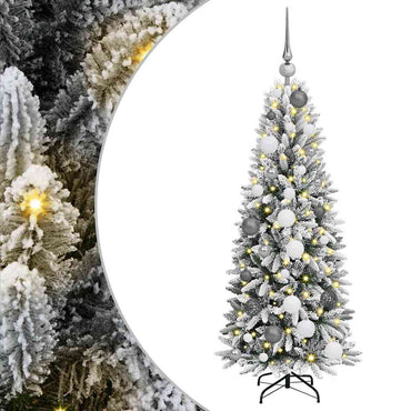 vidaXL Künstlicher Weihnachtsbaum mit 150 LEDs mit Ständer Weiß 120 cm