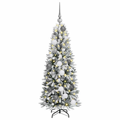 vidaXL Künstlicher Weihnachtsbaum mit 150 LEDs mit Ständer Weiß 120 cm