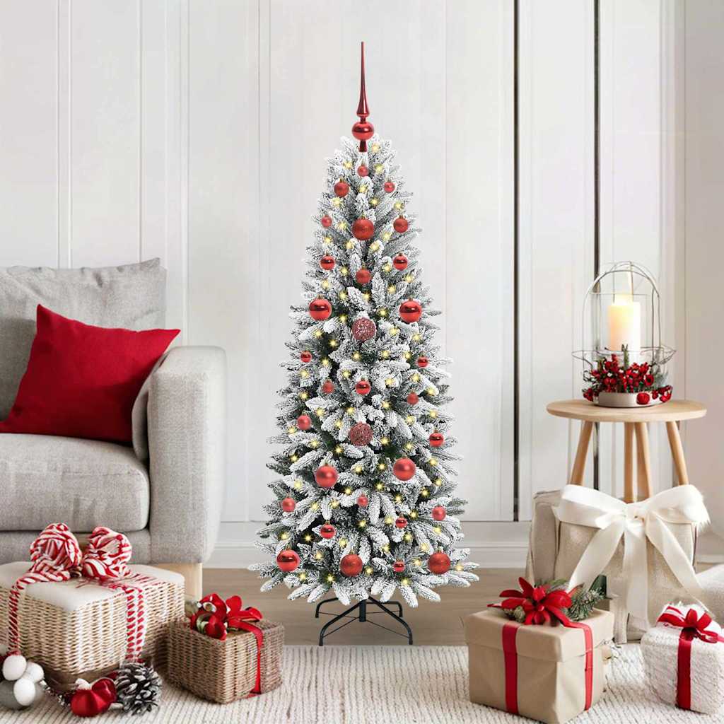vidaXL Künstlicher Weihnachtsbaum mit 150 LEDs mit Ständer Weiß 120 cm
