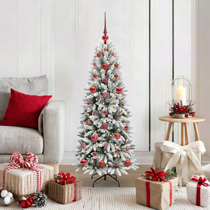 vidaXL Künstlicher Weihnachtsbaum mit 150 LEDs mit Ständer Weiß 120 cm