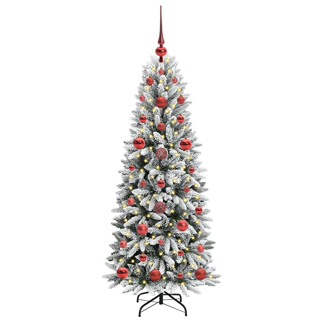 vidaXL Künstlicher Weihnachtsbaum mit 150 LEDs mit Ständer Weiß 120 cm