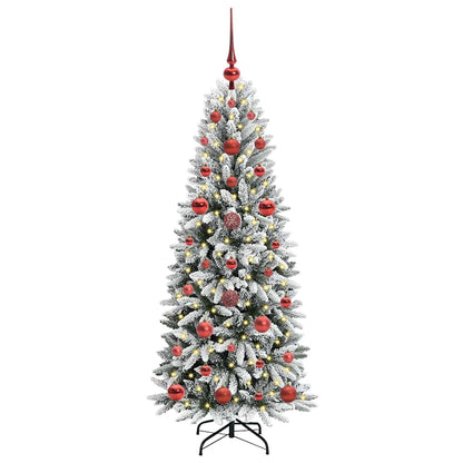 vidaXL Künstlicher Weihnachtsbaum mit 150 LEDs mit Ständer Weiß 120 cm