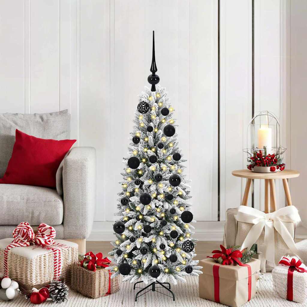 vidaXL Künstlicher Weihnachtsbaum mit 150 LEDs mit Ständer Weiß 120 cm