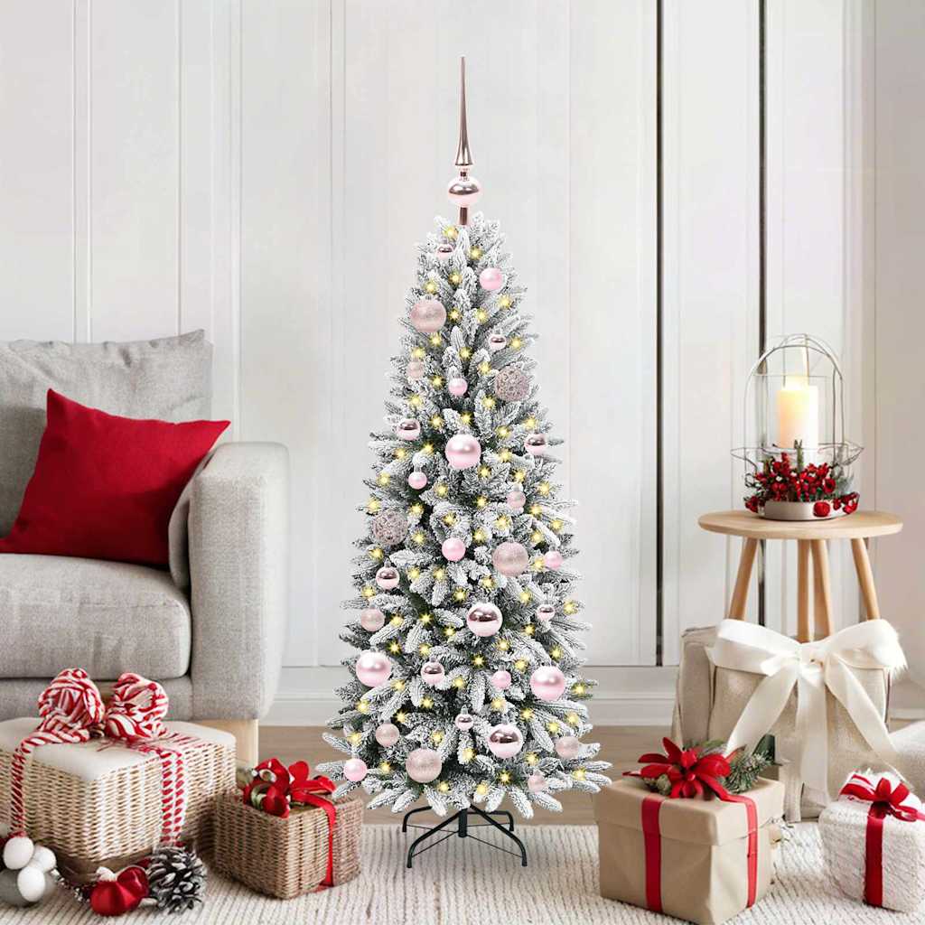 vidaXL Künstlicher Weihnachtsbaum mit 150 LEDs mit Ständer Weiß 120 cm