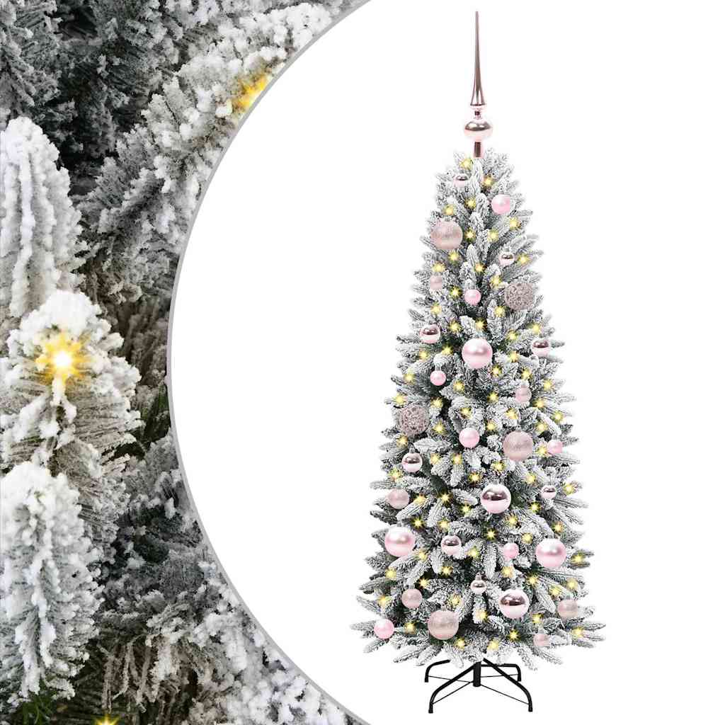 vidaXL Künstlicher Weihnachtsbaum mit 150 LEDs mit Ständer Weiß 120 cm