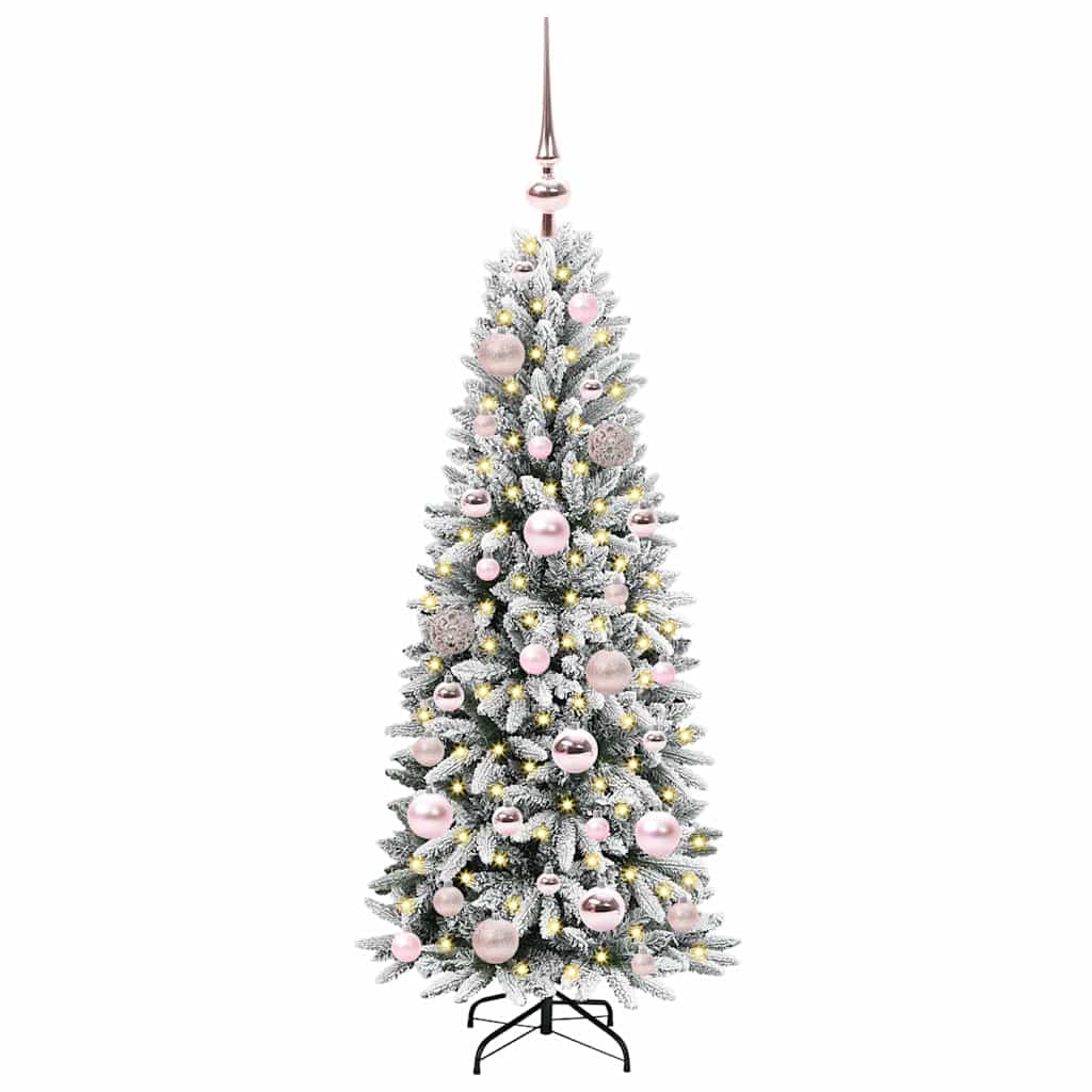 vidaXL Künstlicher Weihnachtsbaum mit 150 LEDs mit Ständer Weiß 120 cm