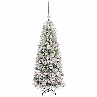 vidaXL Künstlicher Weihnachtsbaum mit 150 LEDs mit Ständer Weiß 120 cm