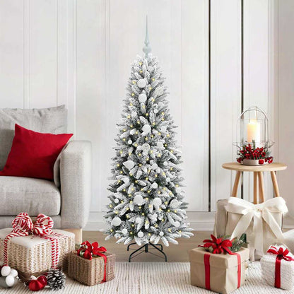 vidaXL Künstlicher Weihnachtsbaum mit 150 LEDs mit Ständer Weiß 120 cm