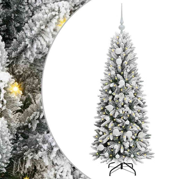 vidaXL Künstlicher Weihnachtsbaum mit 150 LEDs mit Ständer Weiß 120 cm