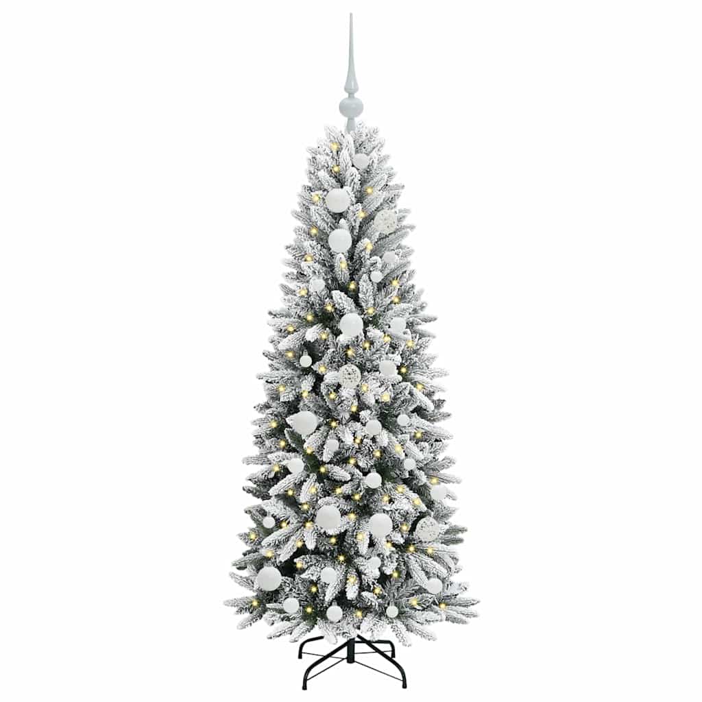 vidaXL Künstlicher Weihnachtsbaum mit 150 LEDs mit Ständer Weiß 120 cm