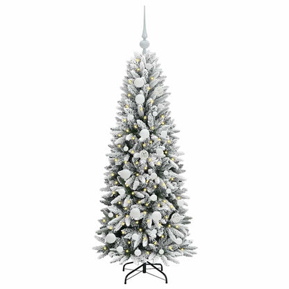 vidaXL Künstlicher Weihnachtsbaum mit 150 LEDs mit Ständer Weiß 120 cm