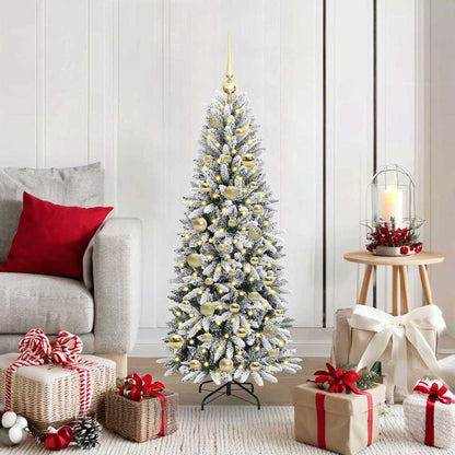vidaXL Künstlicher Weihnachtsbaum mit 150 LEDs mit Ständer Weiß 120 cm